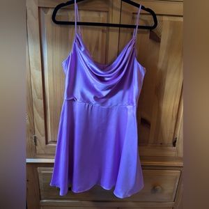 Beautiful purple satin dress! Size 14/16 Only worn once for a wedding.